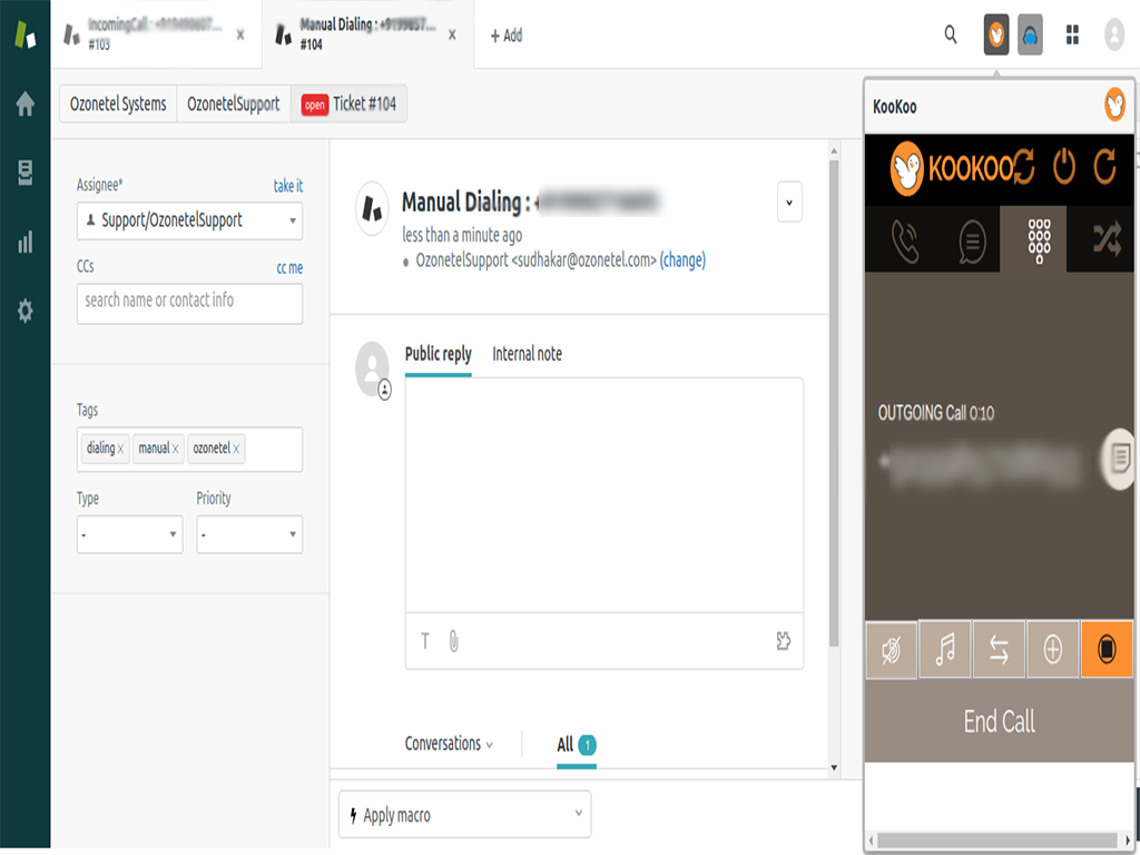 KOOKOO App Integration with Zendesk Support